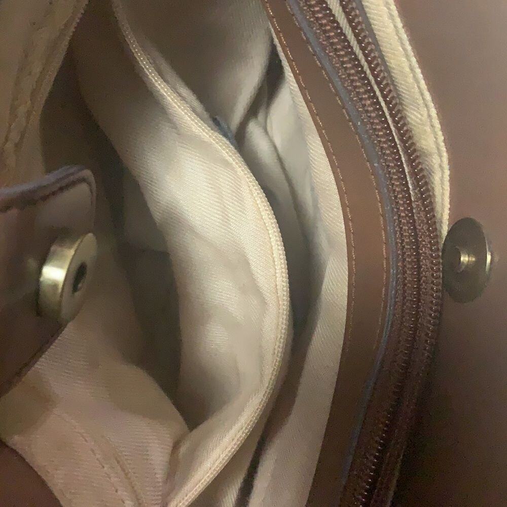 FOSSIL 5 COMPARTMENT BAG LEATHER HANDLE - Picture 9 of 10